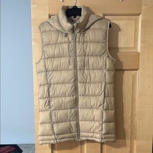 Love Tree Beige Hooded Puffer Vest